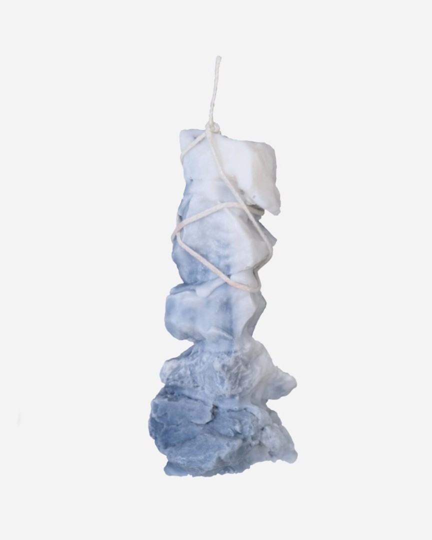 The Stone Shape Candle / White With Greay Wax