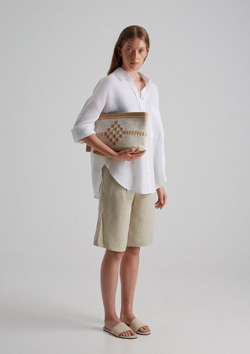 Levanto Natural Midi Clutch Bag