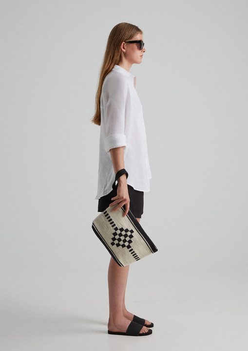 Levanto Black Midi Clutch Bag