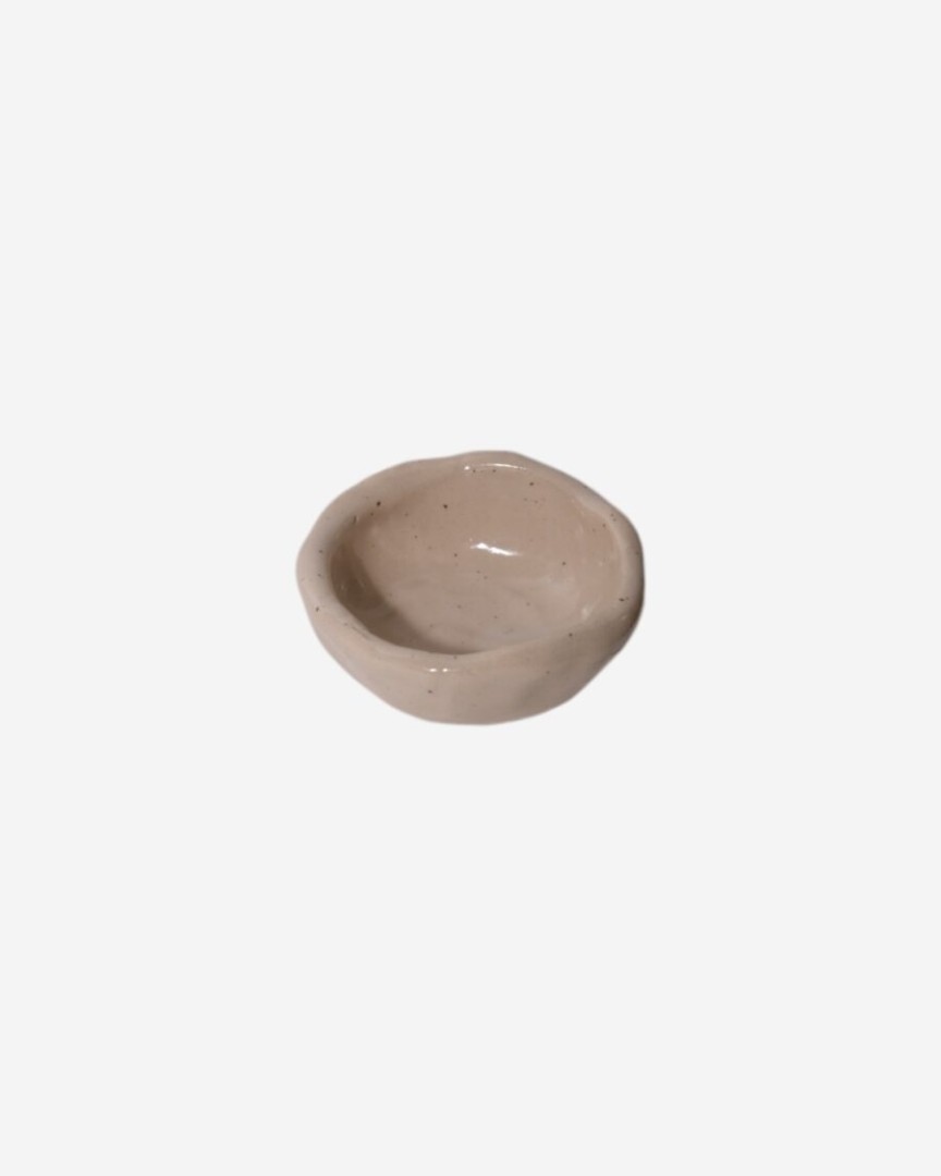 Jeju Bowl Beige Glossy Spotted