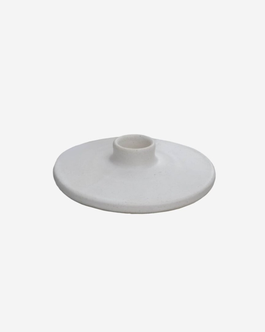 Candle Holder Classic / White Mat / Ceramic