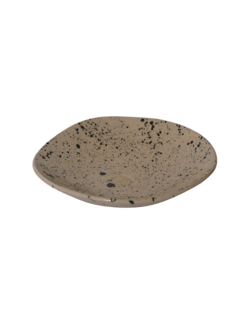 Ata Bowl Beige Glossy Black Spray