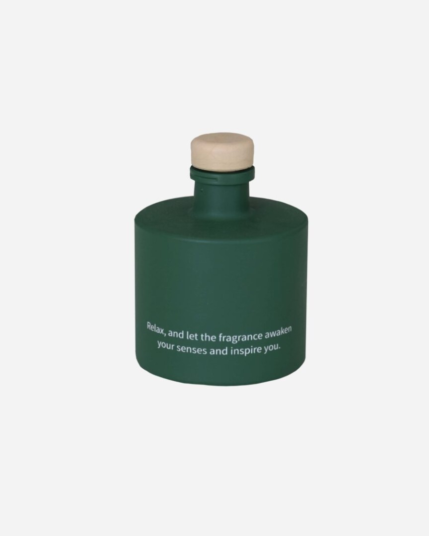 Diffuser Round Glass Bottle / Green Color / 100Ml