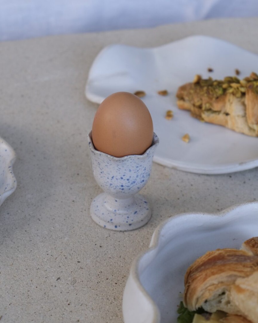 Lily Egg Cup Blue Splashes