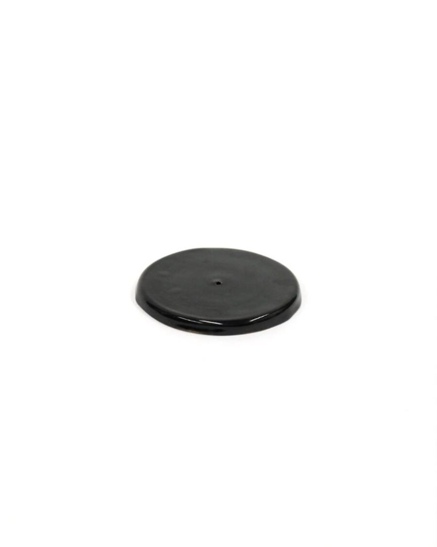 Flat Incense Holder / Glossy Black / Ceramic