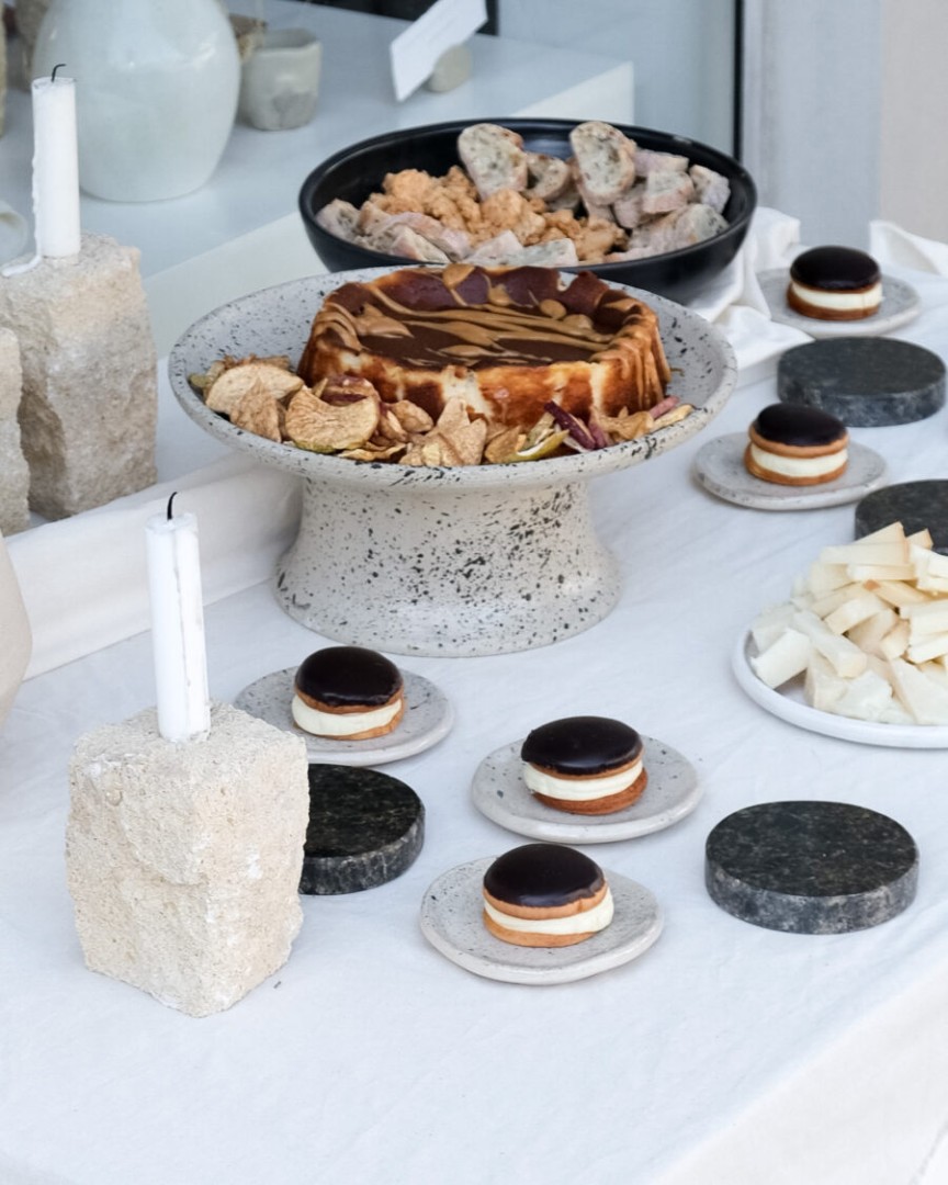 Marble Coaster / Black Gloss / Round