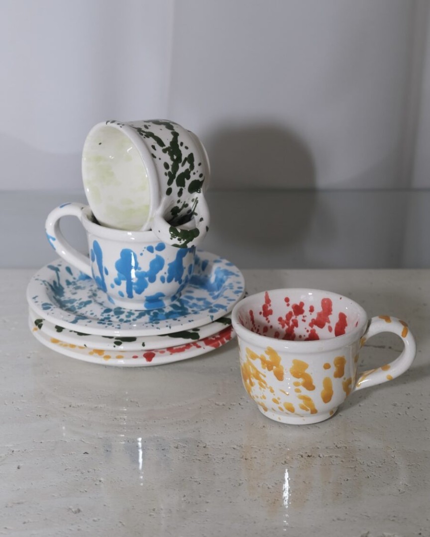 Scanno Mug With Plate / Double Splashes