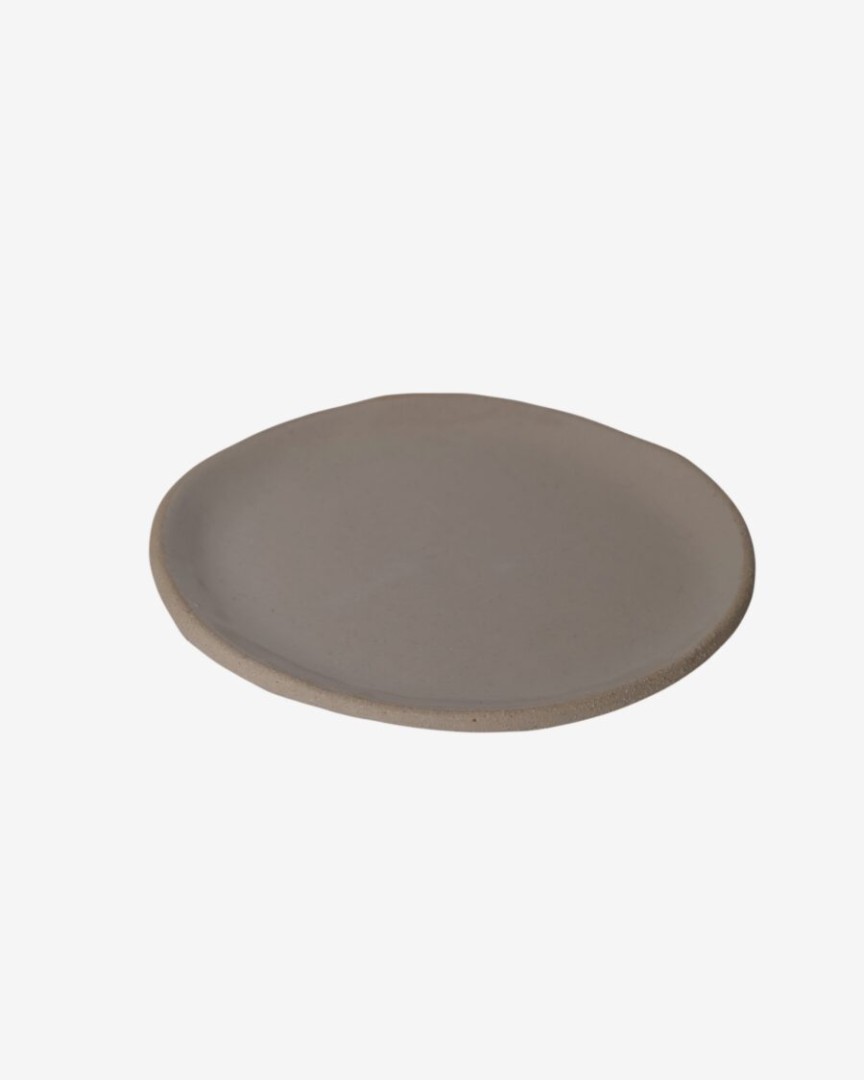 Malze Plate Beige Glossy Stone Clay