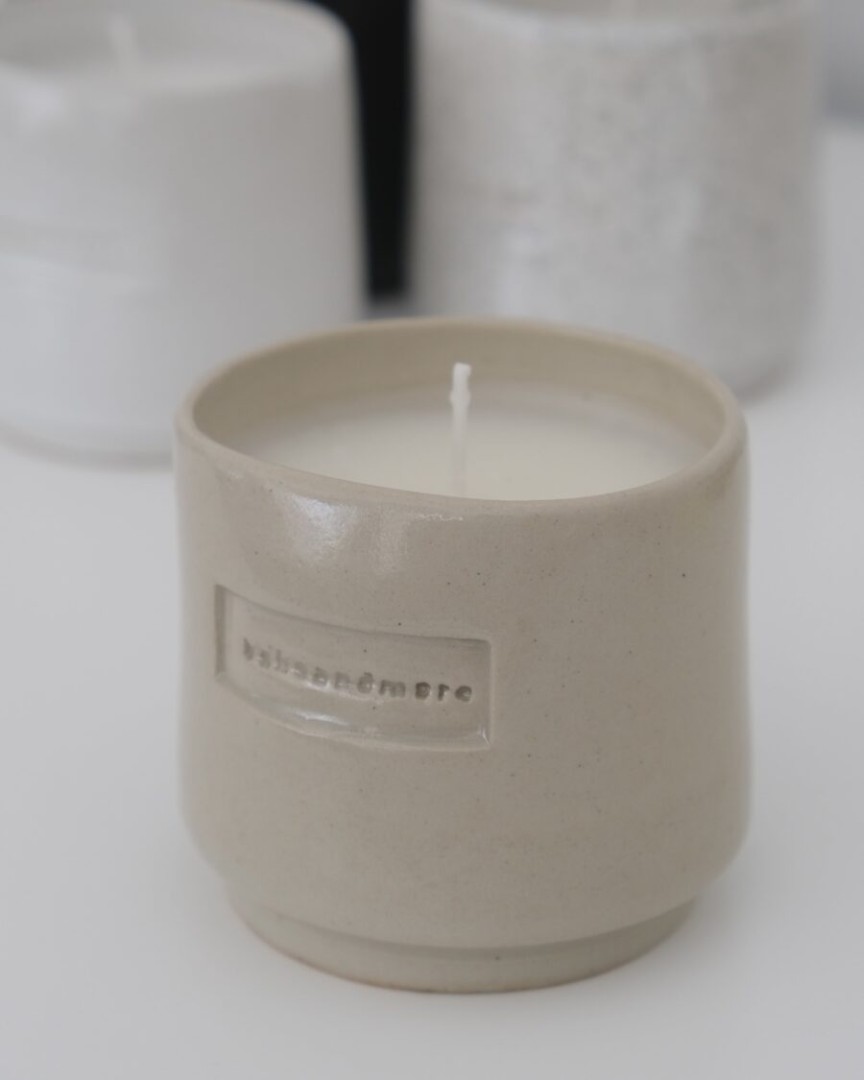 Scented Candle / Ceramic / Beige /  S