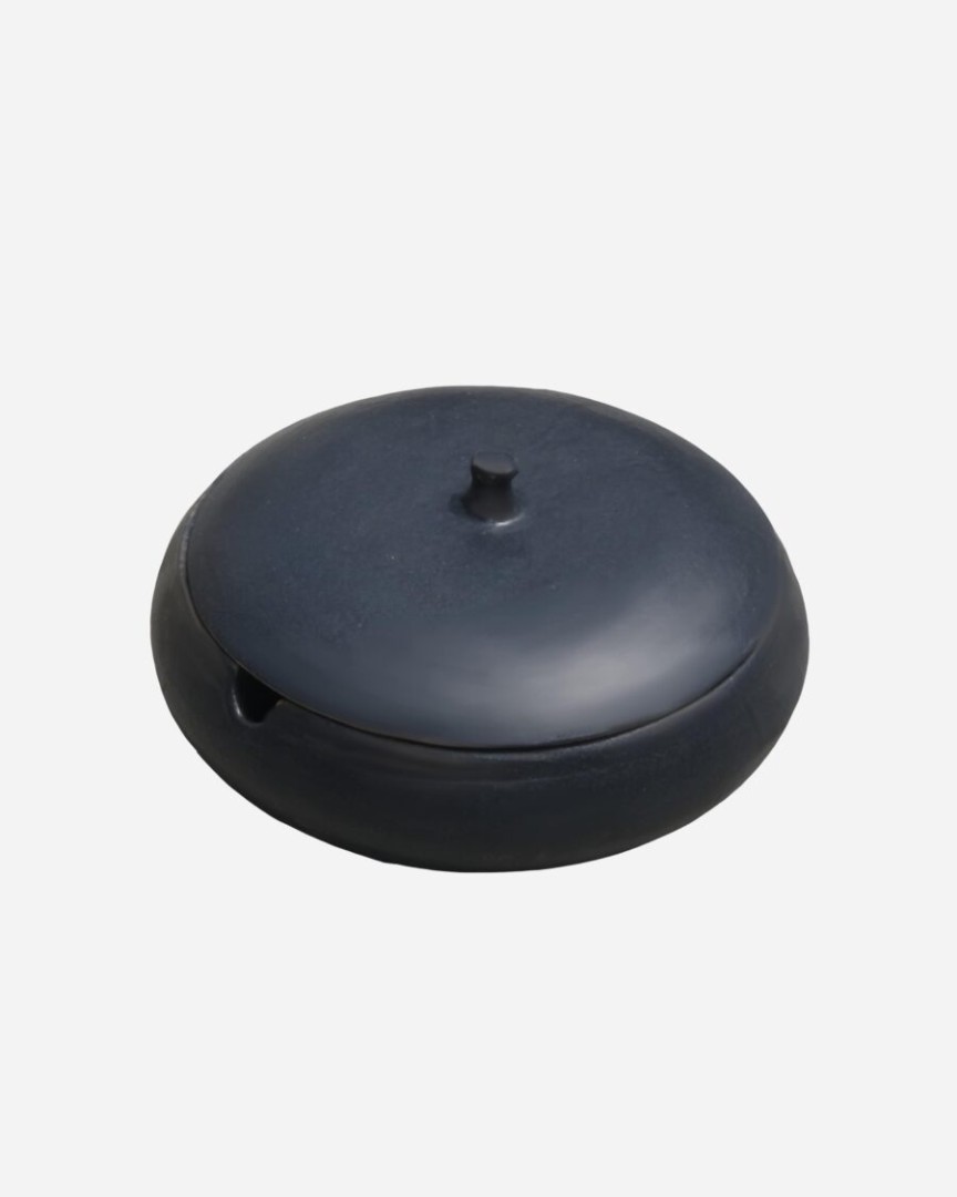 Stew Pot With Lid / Ceramic / Black  / L
