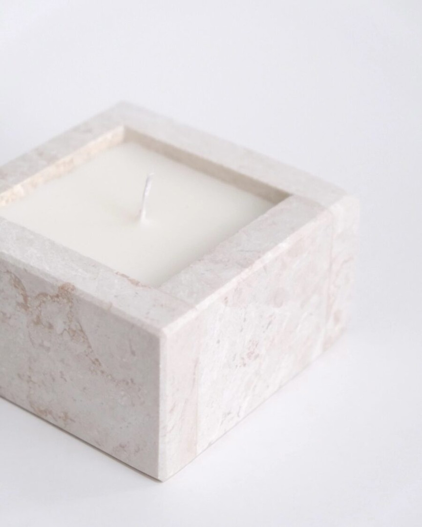 Marble Scented Candle / Beige / Square