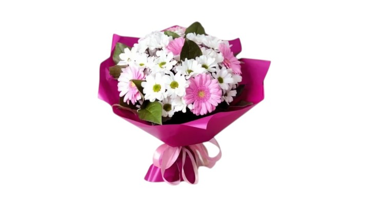 Fuchsia Water Bouquet With Gerberas
