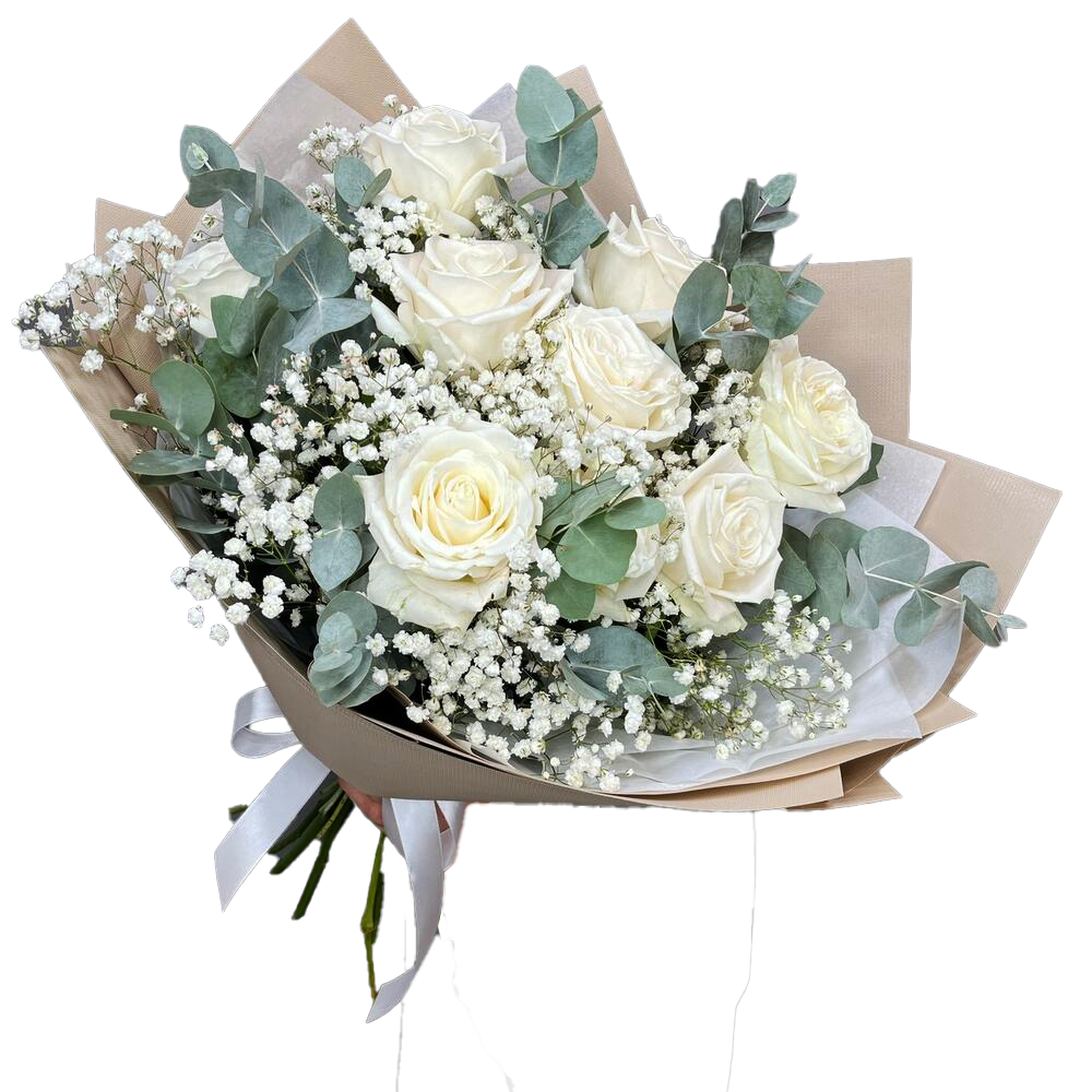 7 White Roses