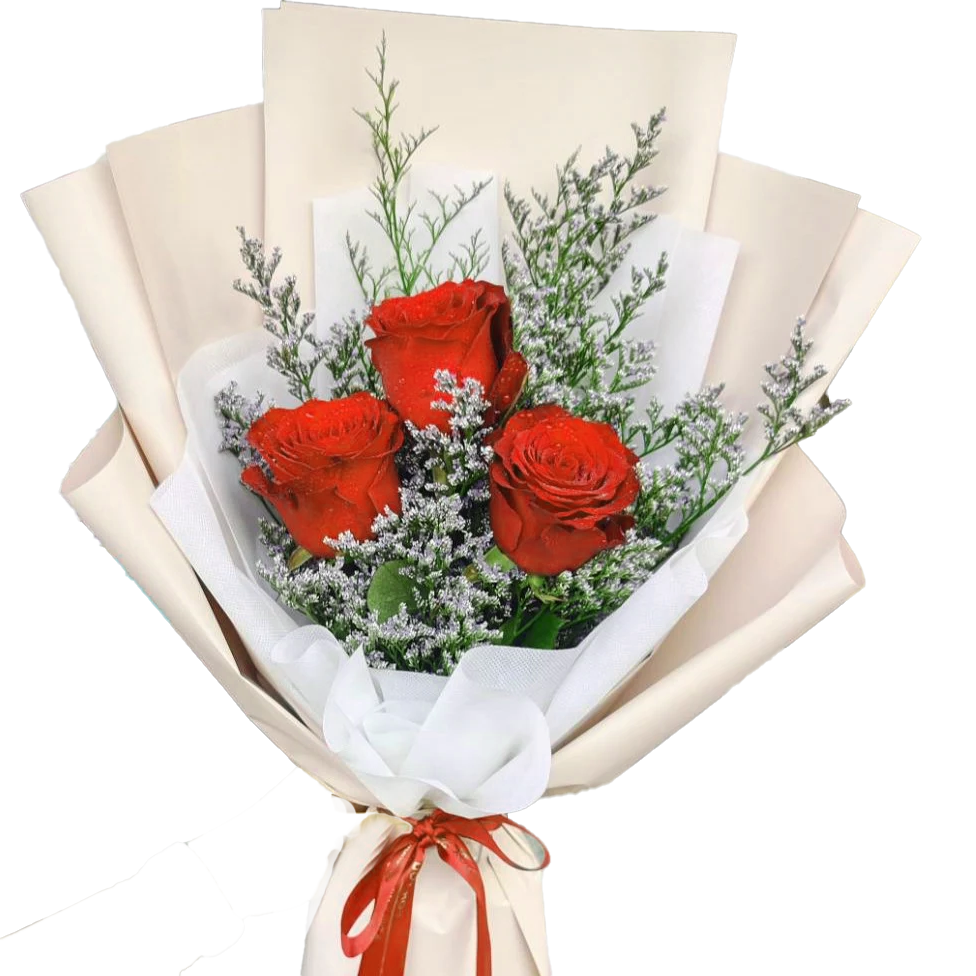3 Red Roses