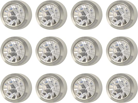 Caflon Surgical Steel White Stone Color 4Mm Ear Piercing Earring Studs 12 Pair White Metal