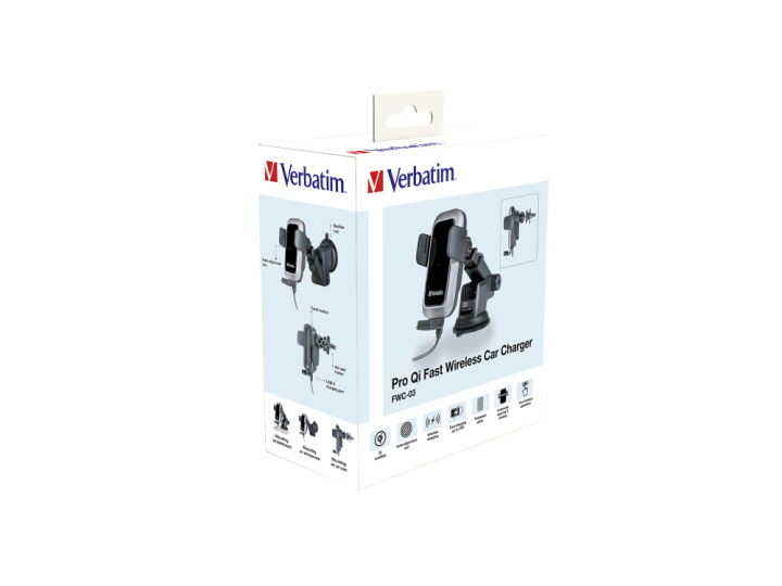 Verbatim Pro Qi Fast Wireless Car Charger FWC-03