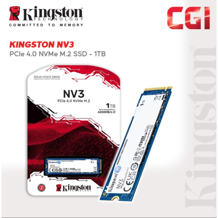Kingston NV3 SSD 1TB M2 PCIE 4.0 NVME