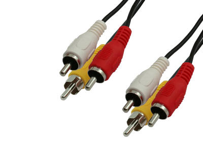 MediaRange Audio/Video connection cable, 3x RCA plug (phono)/3x RCA plug (phono), 3.0m