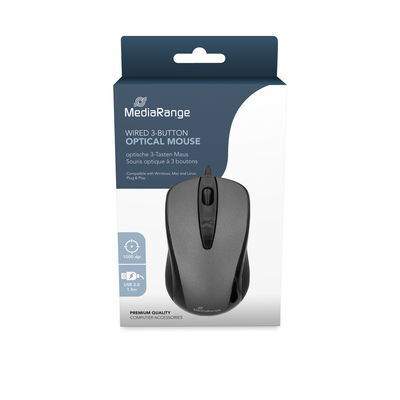 Mediarange Optical Mouse wired 3-Button