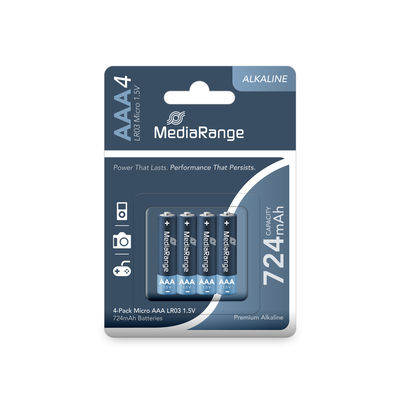 MediaRange Premium Alkaline Battery AAA|LR03 1.5V Pack4