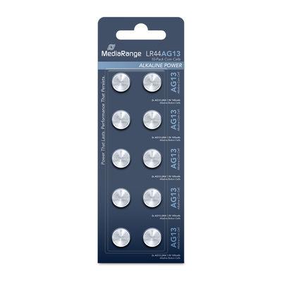 MediaRange Premium Alkaline Coin Cells AG13|LR44|1.5V Pack10