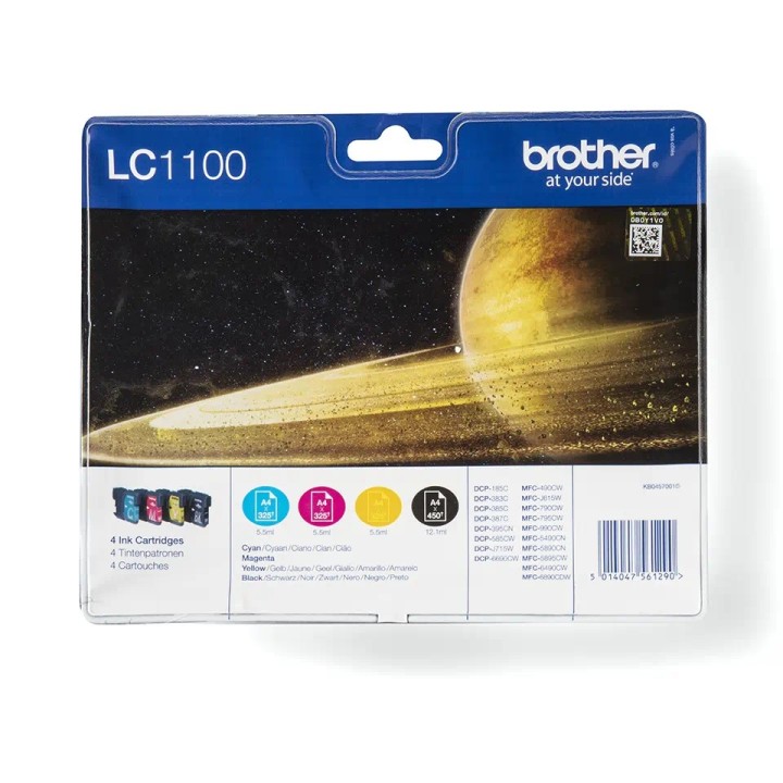LC1100VALBP VALUE PACK BK 450p / CMY 325p EACH BROTHER LC1100VALBPRF