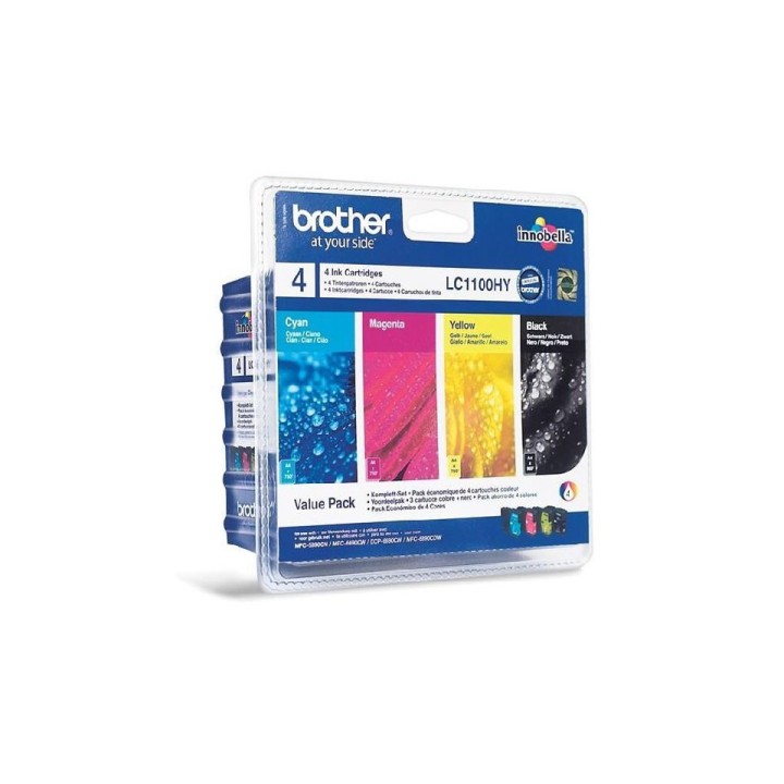 LC1100HY VALUE PACK BK/C/M/Y 750p EACH BROTHER LC1100HYVALBP
