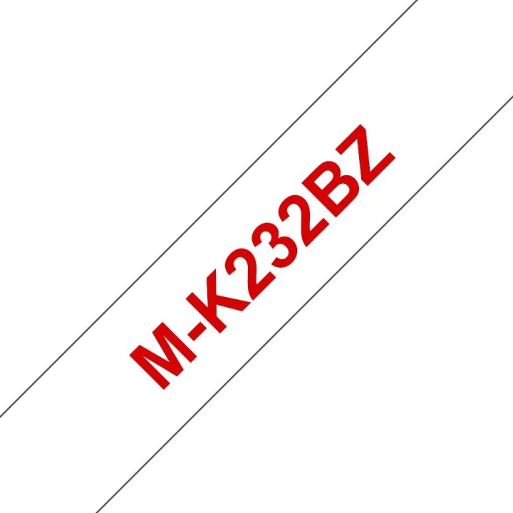 MK232BZ (D) (Blister) 12mm Red On White Tape
