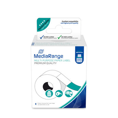 MediaRange Multi-purpose paper labels, for label printers using Dymo 99014/S0722430, permanent adhesive, 54x101mm, 220 pcs, black on white