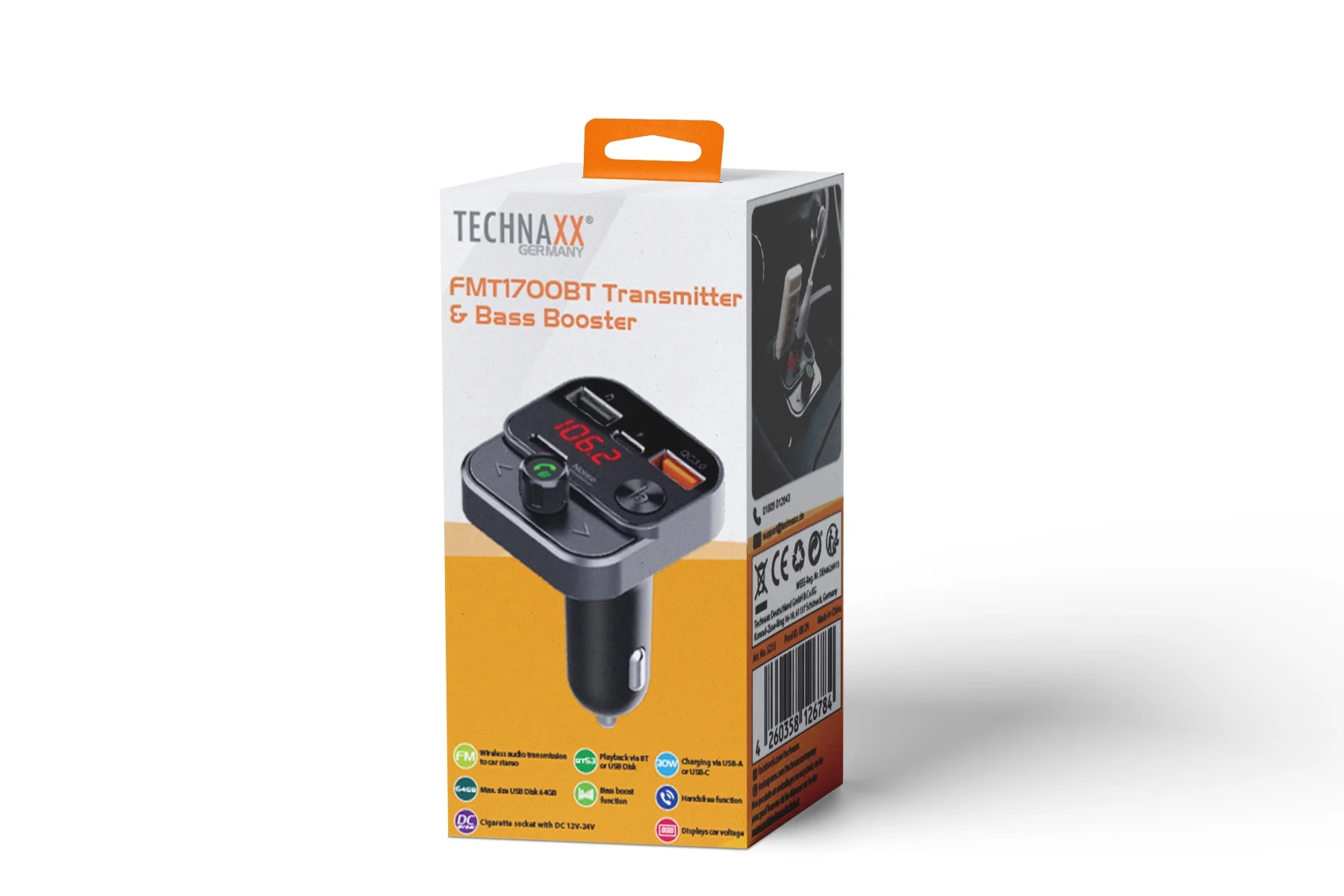 Technaxx FMT1700BT transmitter and bass amplifier