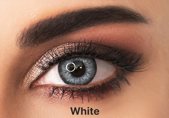 Adore Pearl White - Blue Colored Lenses - Power = 0.5