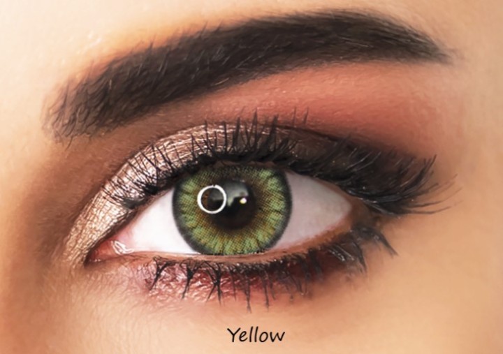 Adore Bi-Yellow - Green Colored Contact Lenses - Power = -6