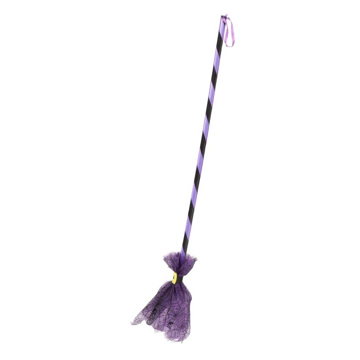 Purple Cobweb Witch Broom 85Cm