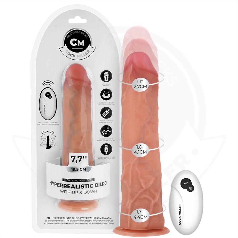 COCK MILLER - HYPER-REALISTIC THRUSTING VIBRATOR 19.5 CM REMOTE CONTROL