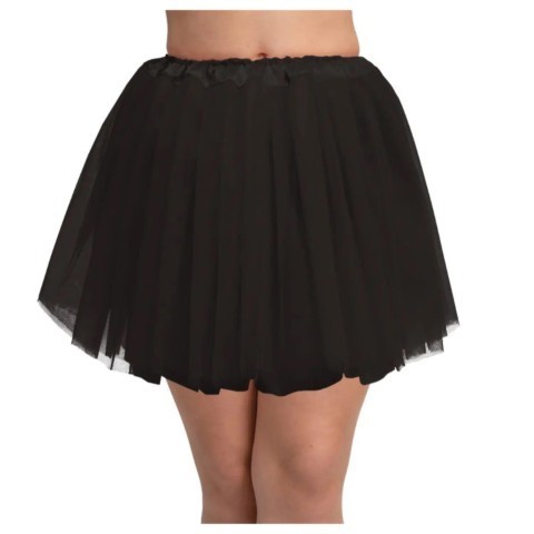 Tutu Long Ballet Skirt Satin Waistband Black