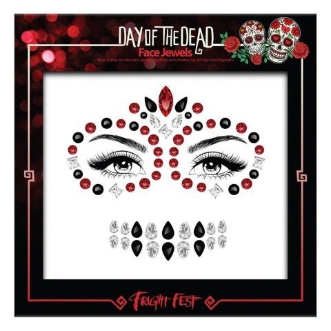 Fright Fest Face Jewels Day Of The Dead Stick On Gems