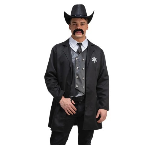 Mens Western Sheriff Black Jacket - M