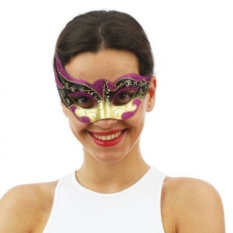 Pink and gold Venetian Mask