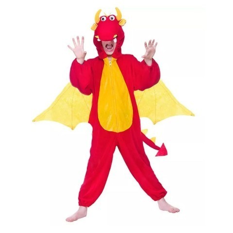 Child Red Dragon Costume - 5-6Y
