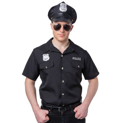 Police Shirt - Black - XL