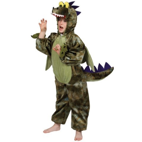 Childrens Green Dinosaur Costume - 7-8Y