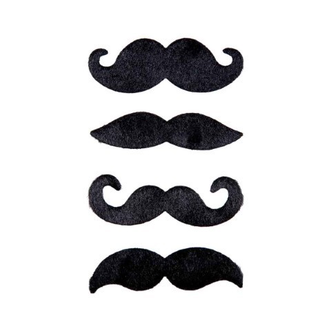 Funny Moustaches Black 4 Pack
