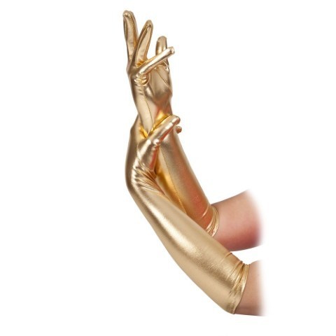 Long Metallic Gloves Gold