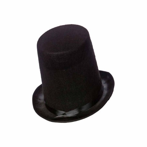 Stovepipe Top Hat 20cm Tall - Black