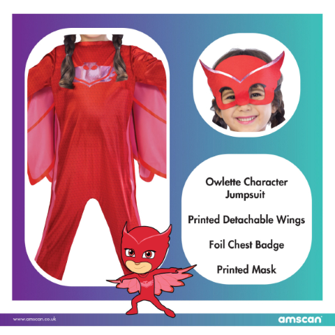 PJ Masks Owlette Costume - 2-3Y