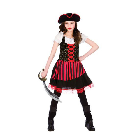 Pirate Red Fancy Dress Costume - 6-7Y