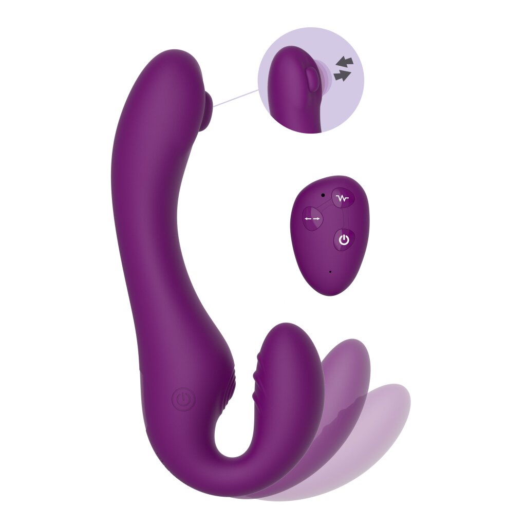 STRAPLESS STRAP-ON PULSE VIBRATOR, REMOTE CONTROL