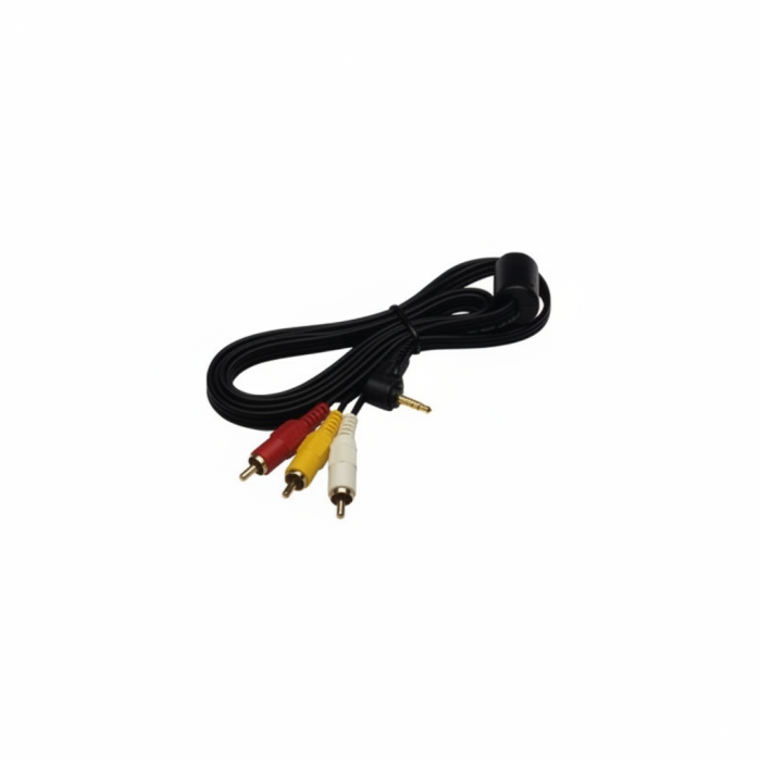 3.5mm TRRS to 3 RCA A/V Adapter Cable with Ferrite Core – Black