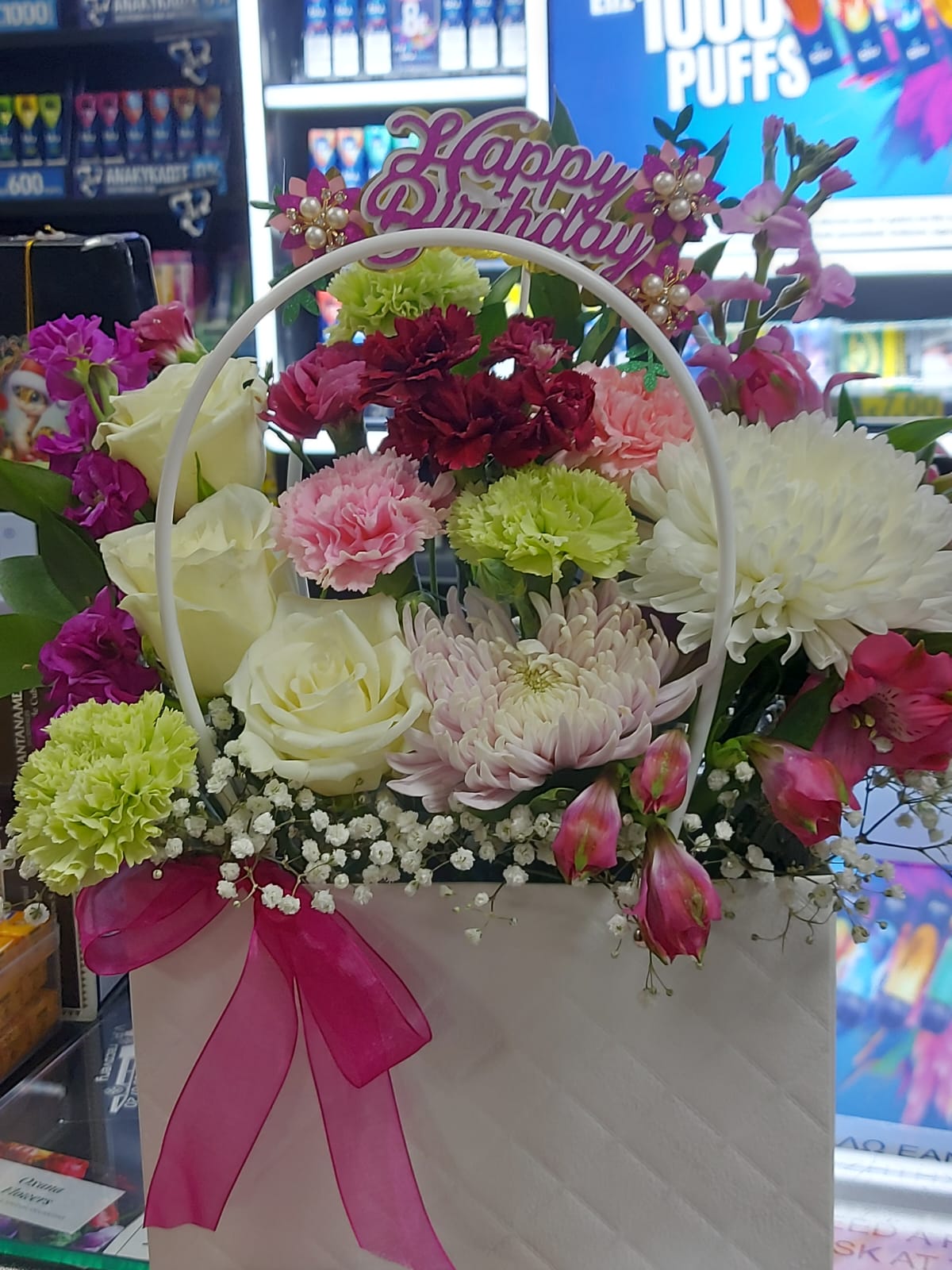 Flower bag  from seasonal flowers