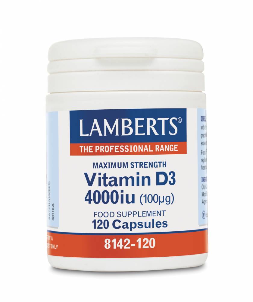 Lamberts Vit D3, Capsules, 120 x 4000iu
